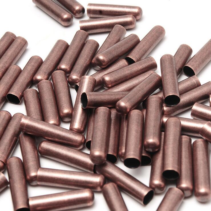 Fechos de couro tampas, prata/preto/bronze dobra sobre crimpagem cabo terminal conector para sapatos cordão cintura cabo, acessórios de fabricação: copper