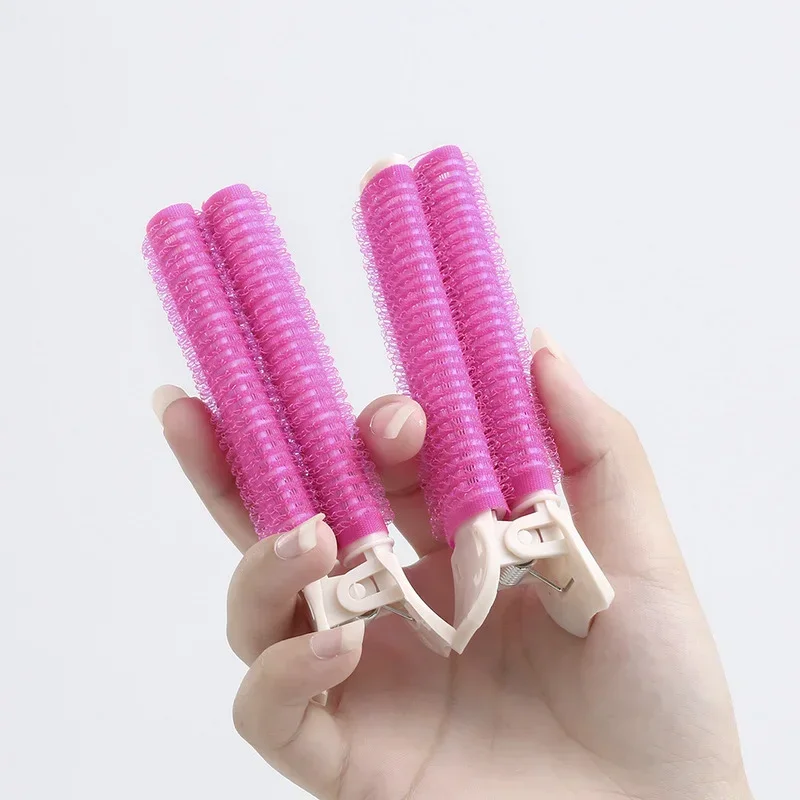 Heatless Hair Rollers Curlers Bangs Hair Root Volume Clip Fluffy Clips Portable Korean Hair Accessories for Women: PURPLE