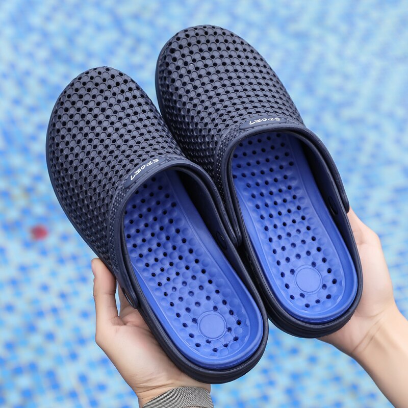 Original Klassische verstopft Garten kippen-Flops Wasser Schuhe Männer Sommer Strand Aqua Slipper draussen Schwimmen Sandalen Plattform Punkte Schuhe