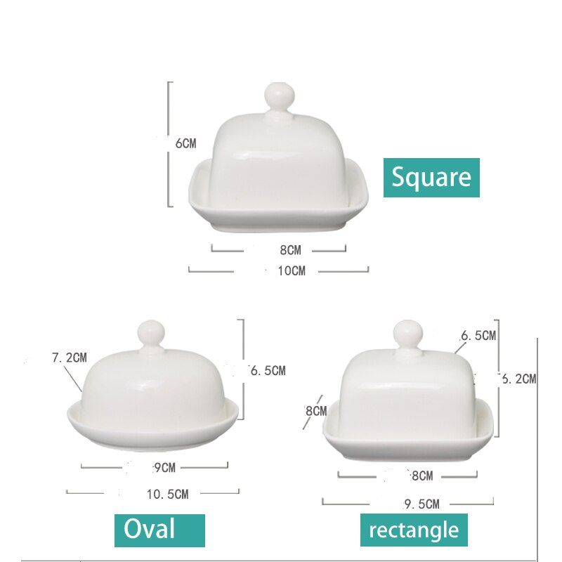 Porcelain Butter Dish with Lid Butter keeper, wide Perfect for East/West Butter