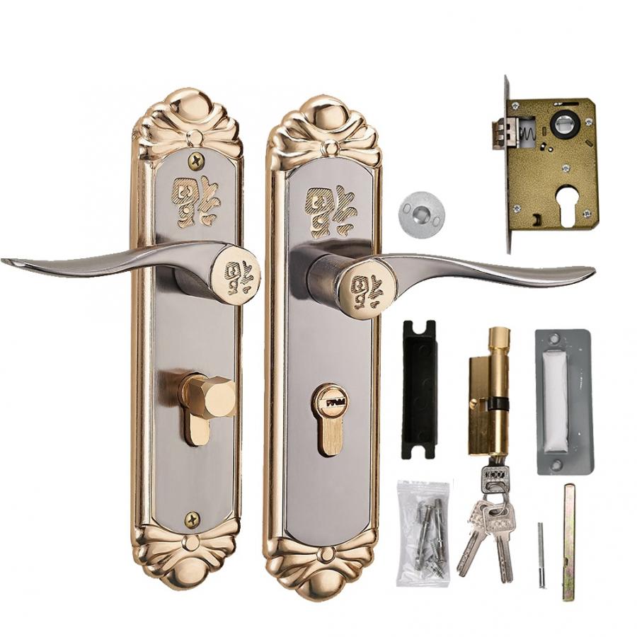 Handle Lock serrure de porte European Durable Indoor Handle Door Lock Cylinder With Keys deurklink