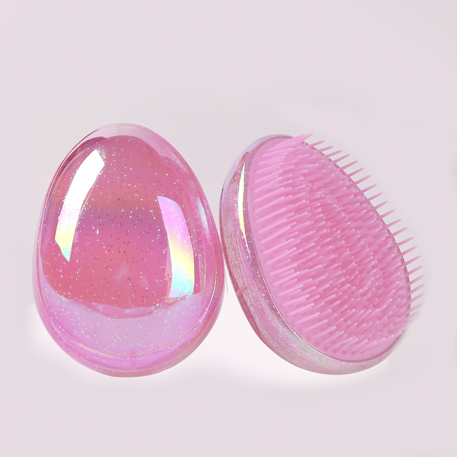 Brosse à cheveux en forme d&#39;œuf rond, outils de coiffure doux, peigne démêlant, Salon, soins capillaires, voyage, 1 pièce: Pink