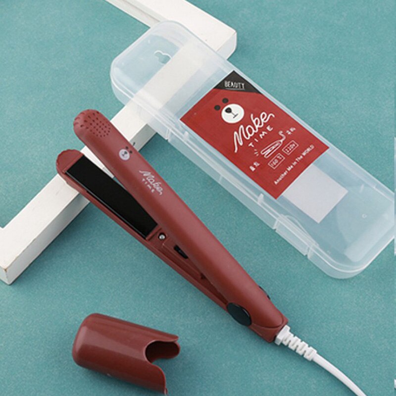 Mini hår krølltang 20w splint dobbeltbruk rette hår krøller frisør med eu plugg frisør: Hd002- brune