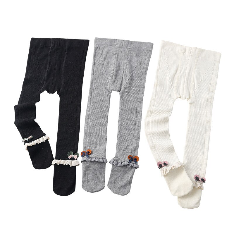 Schattige Baby Meisje Panty Kant Bloem Bows Prinses Meisjes Panty Zachte Katoenen Baby Kinderen Kids Panty Panty Winter Herfst