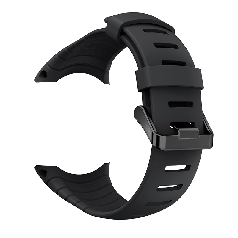 Urrem til suunto core silikone udskiftning sport urrem til suunto core armbånd klassisk armbånd håndledsbælte: Sort