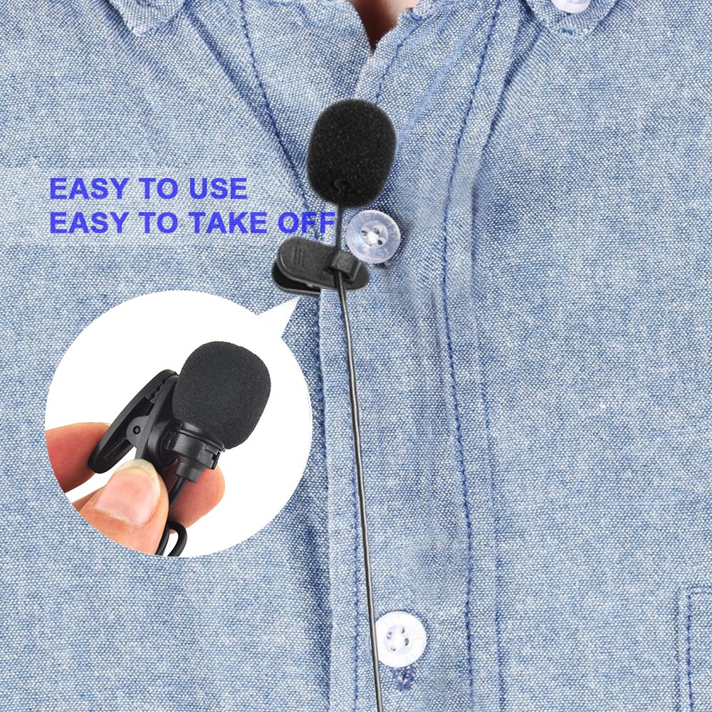 External Clip-on Lapel Lavalier Microphone 3.5mm Jack for Phone Handsfree Wired Condenser Mic for Teaching Speeching Microphone