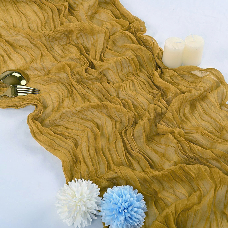 Beige tafelloper gaas kaasdoek rustiek pure Boho bruiloft decoratie tafelkleed baby shower kerst verjaardag partij decors: 30*240cm / violet