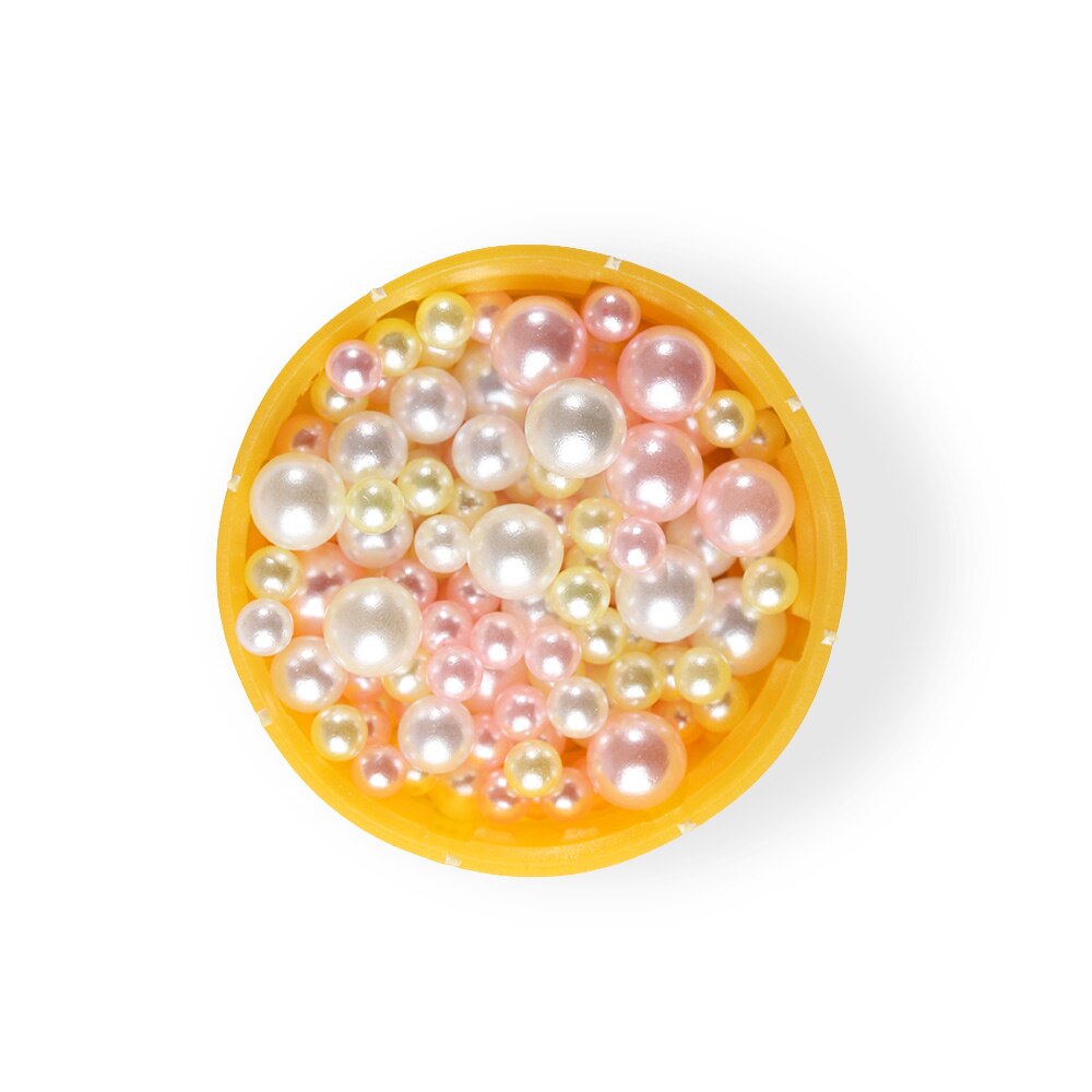 500 stk / taske 2.5-5mm bland regnbue farve rund uv harpiks efterligning perleperler intet hul løse perler diy smykker halskæde gør håndværk