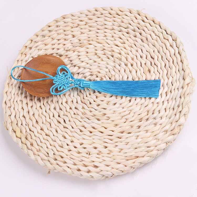 10PCS Love Heart Chinese Knot Tassels DIY Pendant Jewelry Home Textile Curtain Garment Sewing Macrame Decoration Craft Tassels: Lake blue