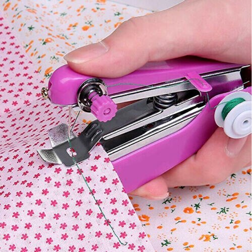 Mini Handheld Sewing Machine Portable Clothes Stitch Manual Sewing Machine Cordless Clothes Fabrics Stitch Set