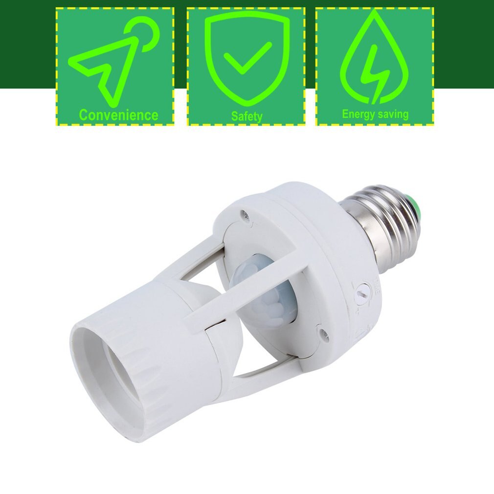 100-220V Socket E27 Converter Met Pir Motion Sensor Ampul Led E27 Lampvoet Intelligente Gloeilamp Schakelaar