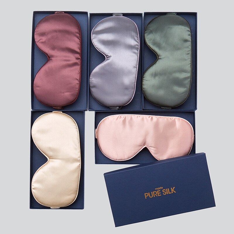 High-end Mulberry Silk Eyepatch Silk Slip Edition Eye patch Travel Sleeping Silk Eye Mask Shading Pure Color Sleep Mask