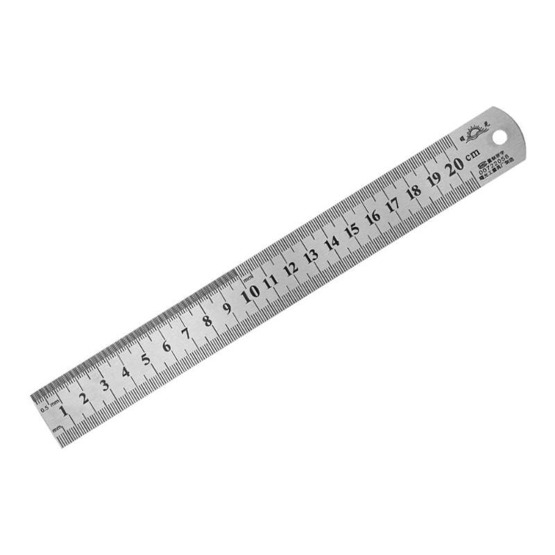 150-500mm Stainless Steel Straight Ruler Precision Double Sided Measuring Tool Carpenter Ruler Art Office School Supplies: 20cm