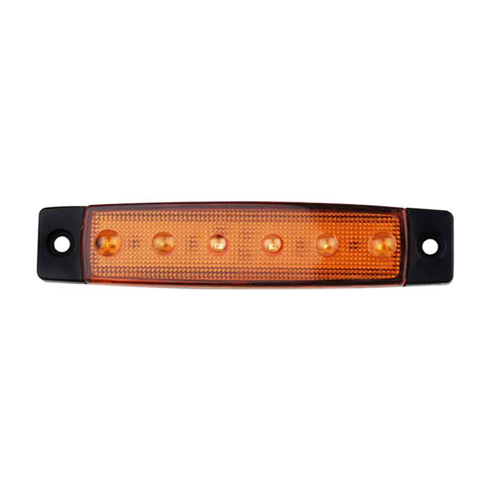 Auto Externe Led Verlichting 24V 12V 6LED Bus Vrachtwagen Vrachtwagen Zijmarkeringsindicator Lage Led Trailer waarschuwing Achterzijde Remlichten: YELLOW / 3000k