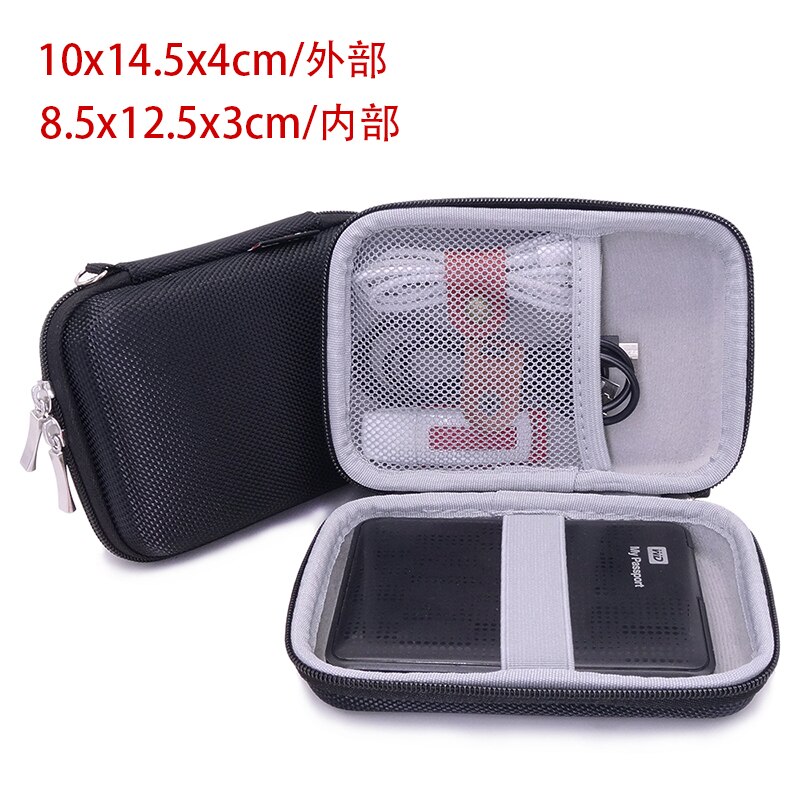 Carrying Case For Portable External Hard Drive bag For Seagate Expansion Backup Plus Slim,WD My Passport Ultra Toshiba: black