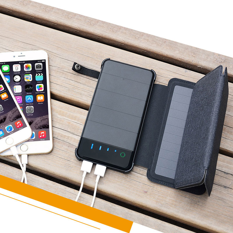 Power Bank solaire étanche 10000mah, chargeur de téléphone Portable, double USB, panneau solaire, batterie externe, lumière LED SOS