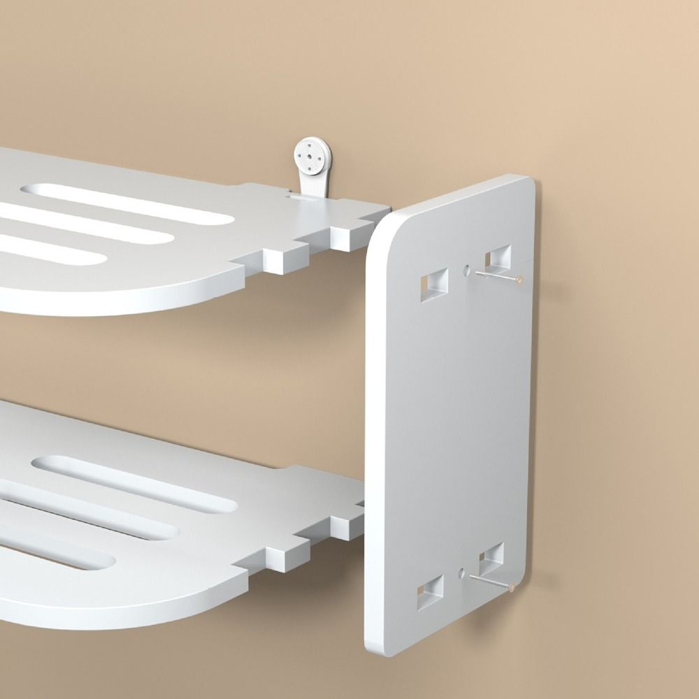 Wandmontiertes Router-Regal aus Kunststoff, 2/3 Schichten, Stark belastbar, 2-lagiges Wandregal, platzsparender WLAN-Router-Aufbewahrungshalter