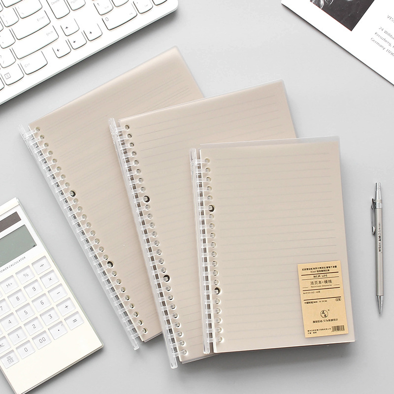 Loose Leaf Plastic Binding 20 Holes A5 Simple Student Notebook 26 Holes B5 Horizontal Grid Blank English Office Paper Boook