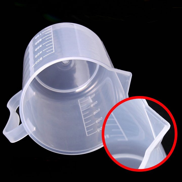 250ml to 2000ml Plastic measuring beaker with handle, Clear White Plastic Measuring Cup Beaker for lab use