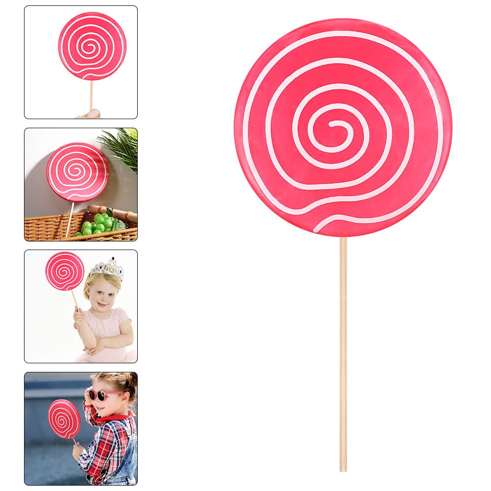 2Pcs Photography Props Unique Simulation Lollipop Decors Scene Decors: Pink