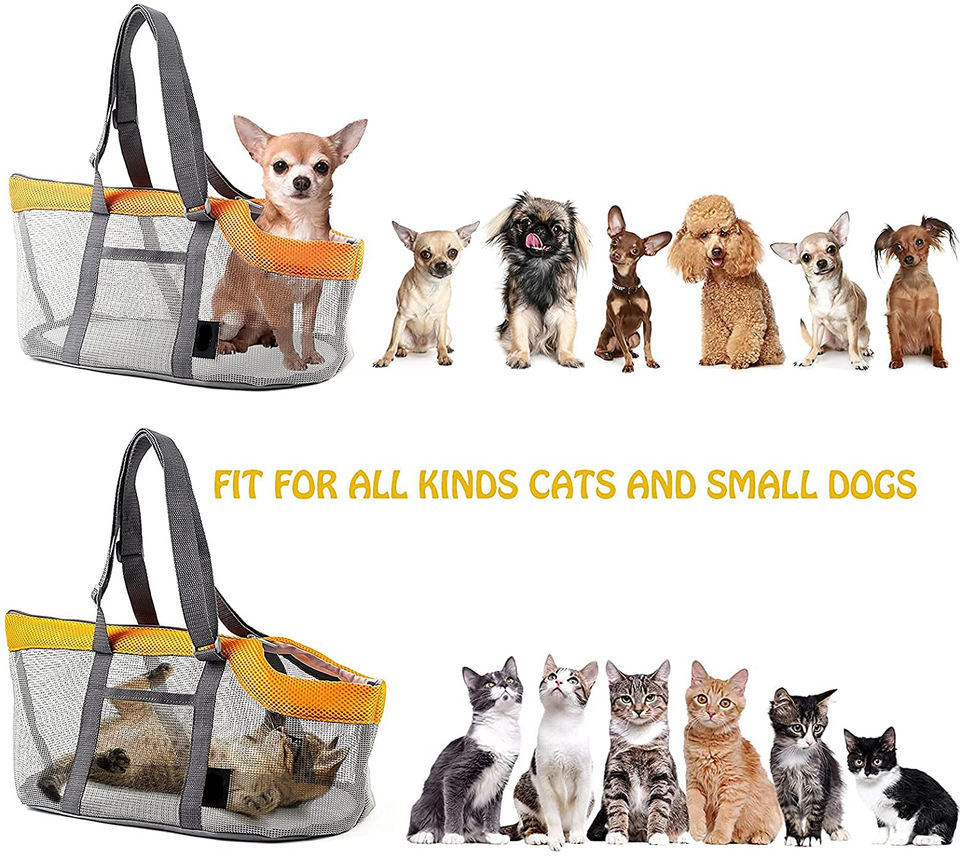 Draagtas voor huisdieren Ademend gaas Zachtzijdige huisdierdragers Handtas voor kleine honden Katten Huisdieren Uitje Comfortabele draagdoek