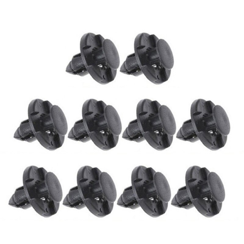 Lot De 50 Rivets Plastique Auto 6mm - Pour Fixation De Pare-chocs, Ailes, Garnitures, Couleur Noire