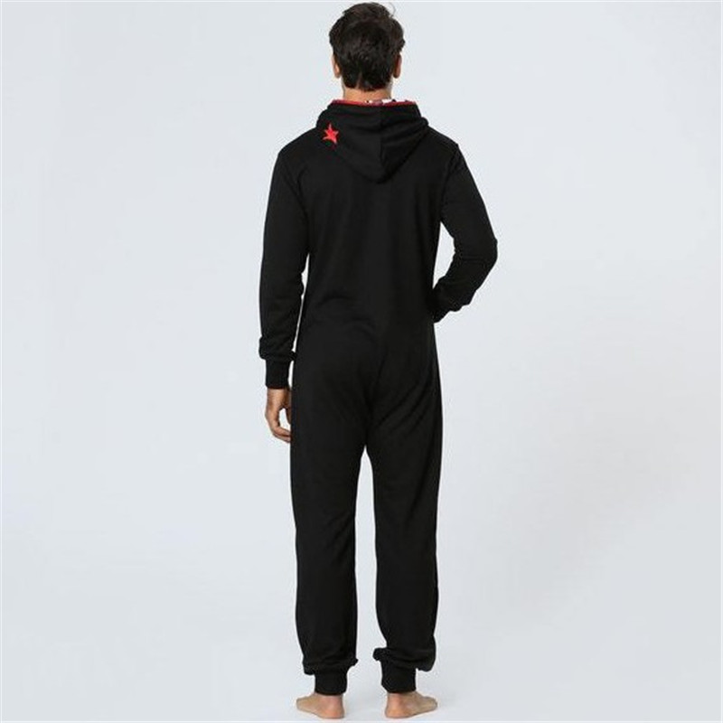 One Piece Pyjamas Men Trend Hooded Sleep Lounge Sleepwear Zipper Solid Sweater Homewear For Adults Men DS50983