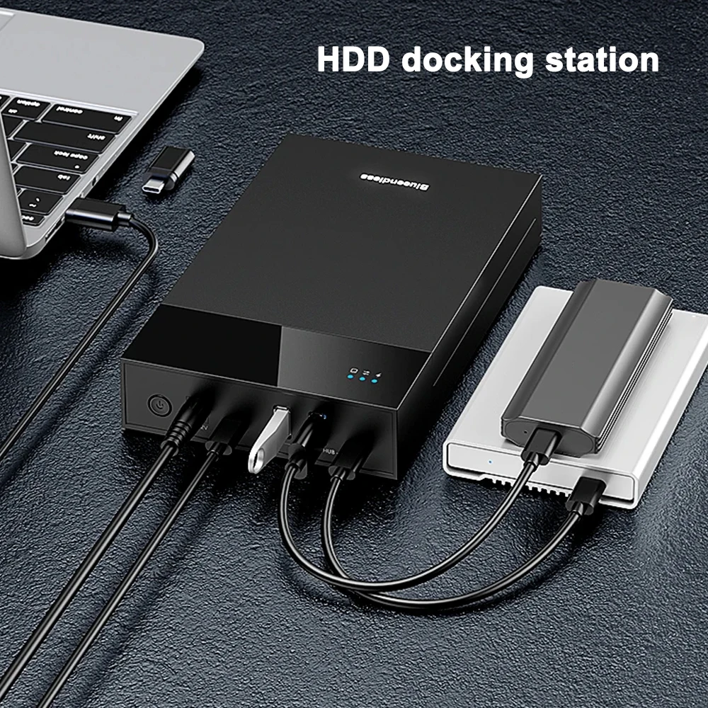 Usb 3.0 20tb sata-kabinett hårddiskdockningsstation usb-portar extern hårddisklåda för 3.5 2.5 -tums sata ssd-hårddiskfodral