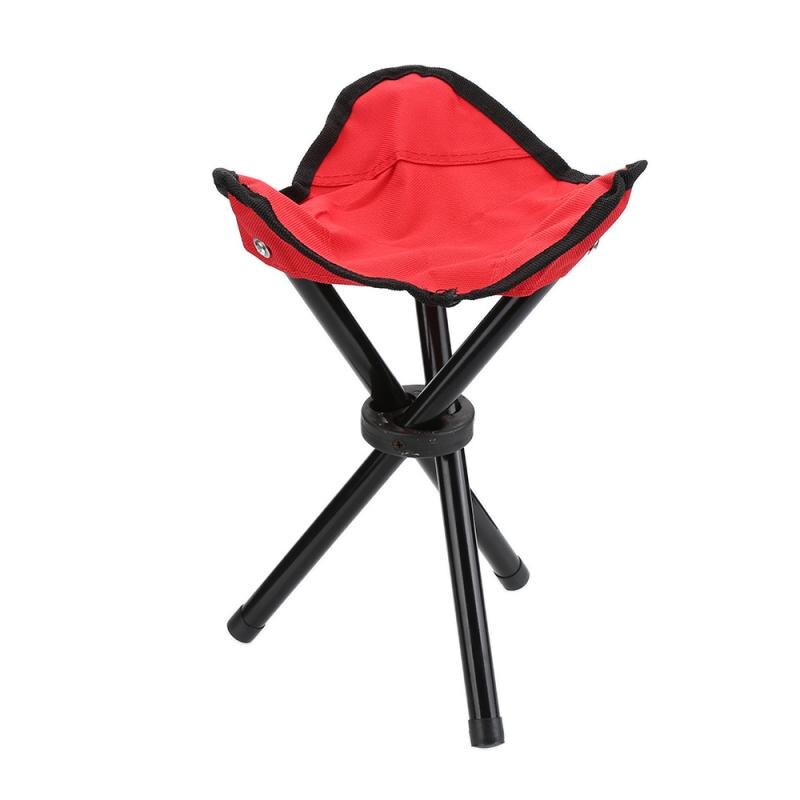 Outdoor Hiking Fishing Lawn Chair Tripod Stool Portable Pocket Folding Chair Oxford Cloth Blue With 3 Leg Stool: B
