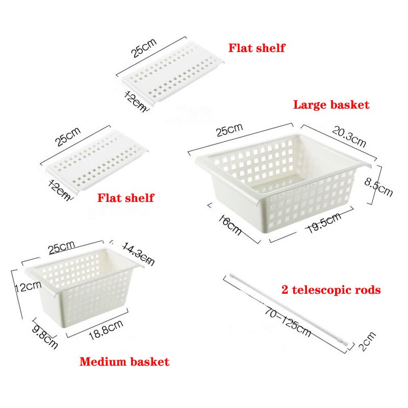 Telescopic Storage Rack Free Combination Kitchen Cabinet Under The Sink Shelf Bathroom Layered Rack: D