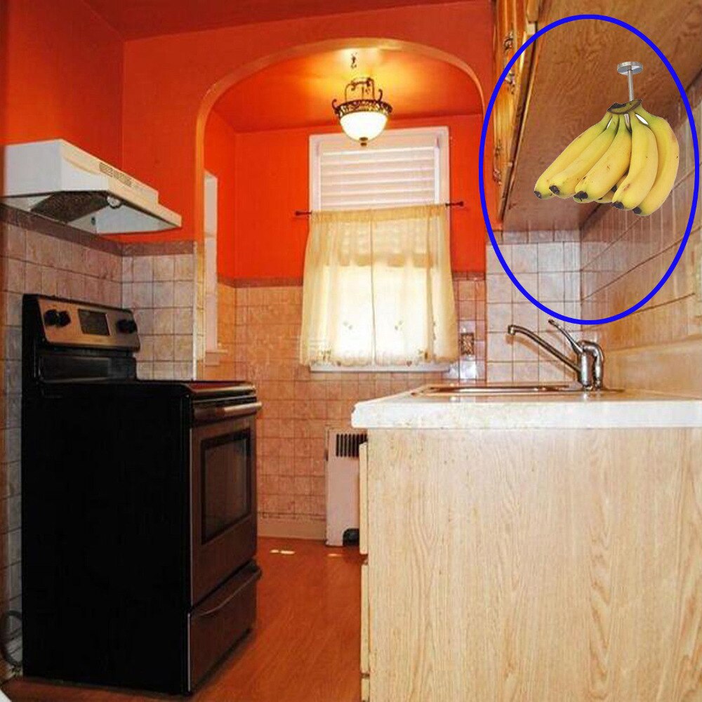 EEN Rvs Banaan Hanger/Onder Kabinet Haak te Hangen een Bos van Bananen
