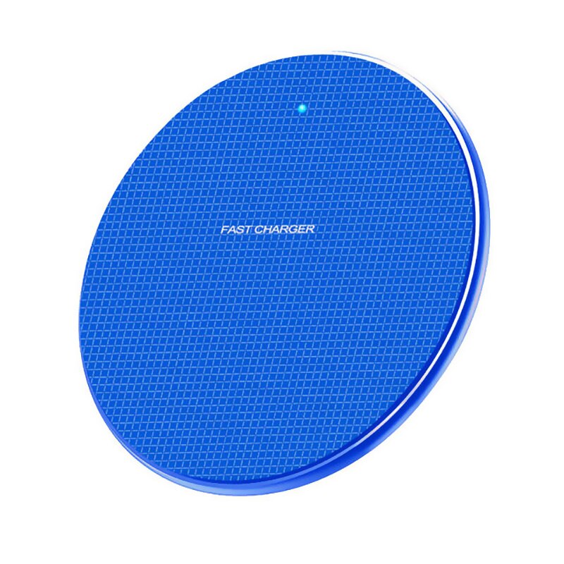 10W Snelle Draadloze Oplader Voor Iphone X Xr 11 Pro Max Qi Draadloze Oplader Pad Voor Samsung S10 S9 xiaomi Usb Telefoon Qi Oplader Pad: Blue