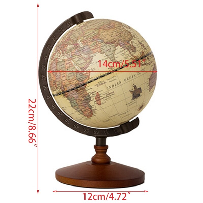 Vintage Wooden Globe Home Decoration School Education Supplies for student