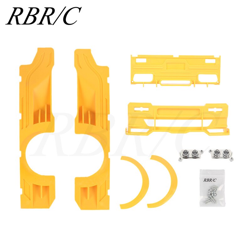 Szerokie ciało nisko leżące duże otoczone i rozdmuchiwane akcesoria robić modyfikacji części robić WPL D12 RC mikro ciężarówka samochód: Surrounded żółty