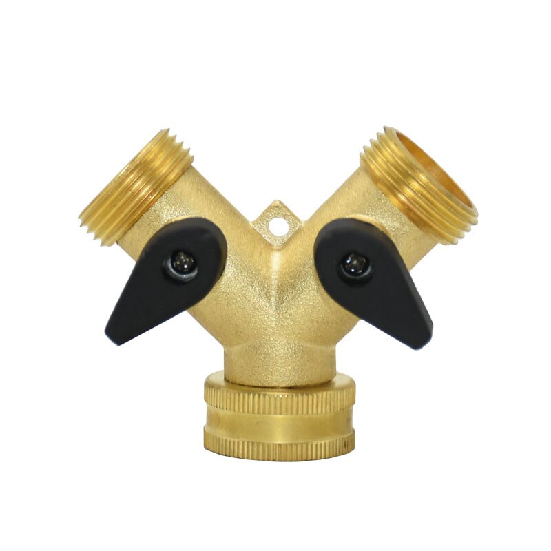 Brass 3/4 inch Y type 2 way Garden tap water splitter cranes 5/8" Irrigation valve drip irrigation adapter 1pcs: A