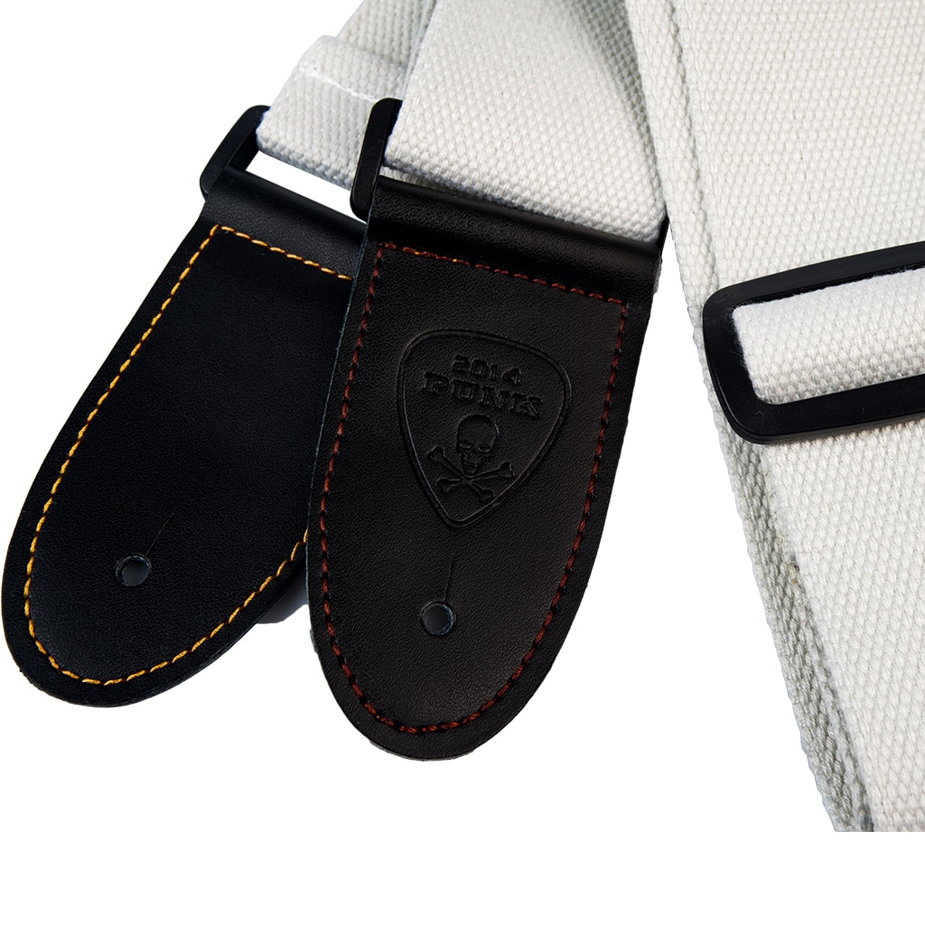 Naomi Gitaarband Leather Head Verstelbare Schouderband Voor Gitaar Elektrische Gitaar Basgitaar Onderdelen Accessoires Wit