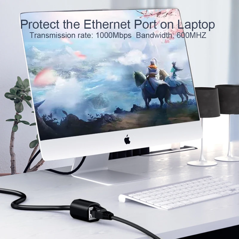 SAMZHE kabel RJ45 przedłużający Ethernet Adapter do kabla CAT6 sklejka sieciowa sznury ekranowany kompatybilny z CAT 6 5E 5