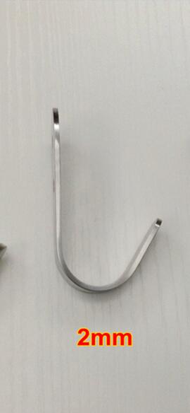 1Pc Stainless Steel Hooks Durable Practical Brushed Kitchen Hook Clothes Hooks Coat And Hat Hanger Towel Hanger 1.5/2/3mm-Thick: thickness 2