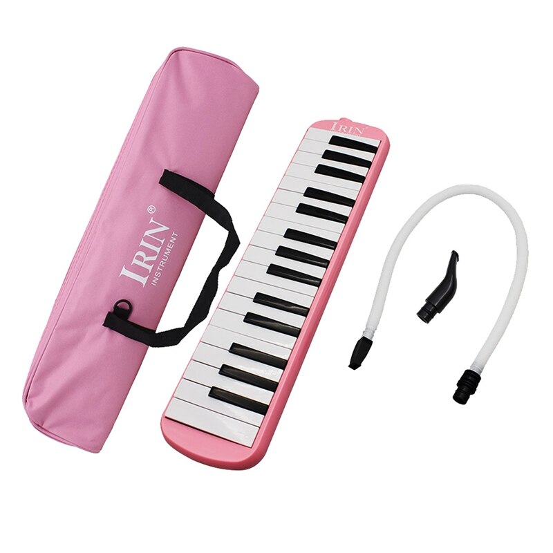 IRIN 32 Keys Piano Keyboard Melodica Harmonica with Mouthpiece Musicians Pink