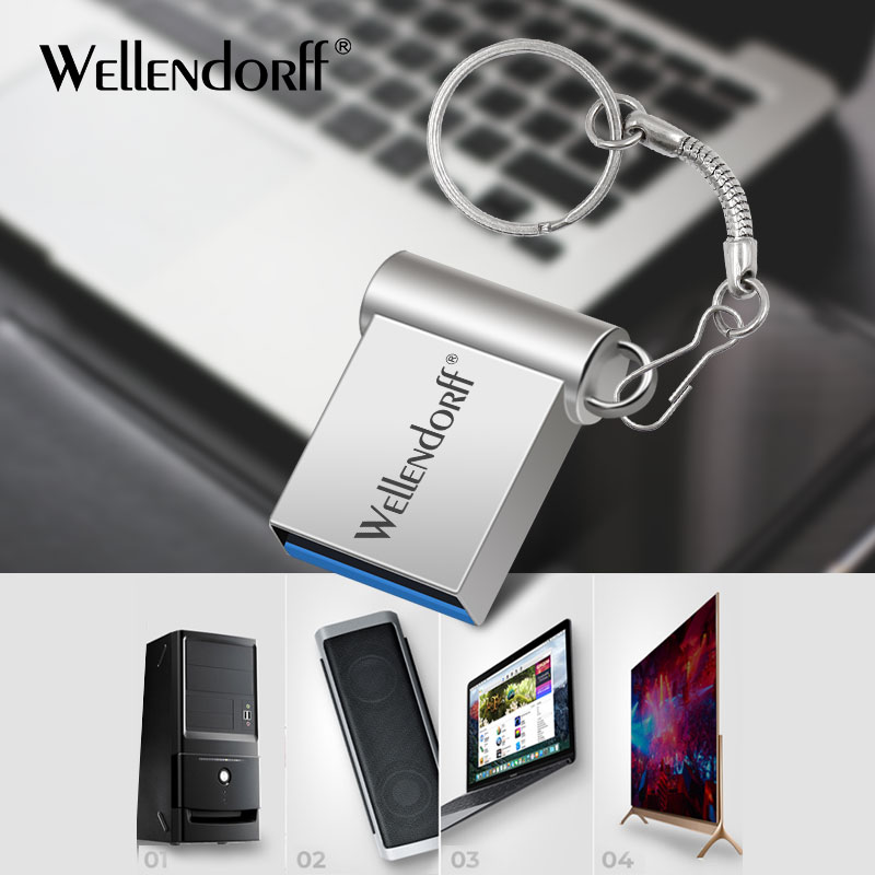 Mini Usb Flash Drive Pen Drive Usb 3.0 Pendrive 64Gb 32Gb 16Gb 4Gb Flash Memory Stick met Sleutelhanger 128Gb U Disk