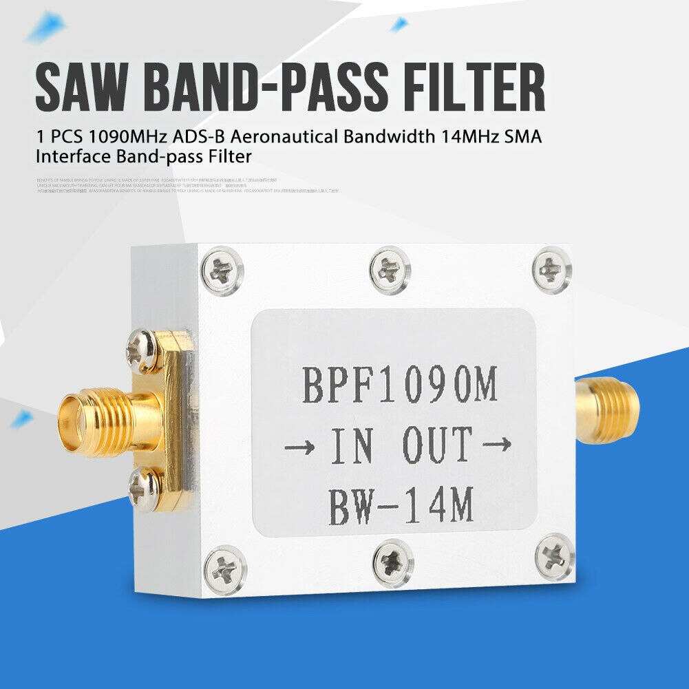Filtre passe-bande 1090 mhz gtbl, ,1 pièces 1090 bande passante aéronautique ads-b, interface sma 14 mhz, filtre passe-bande