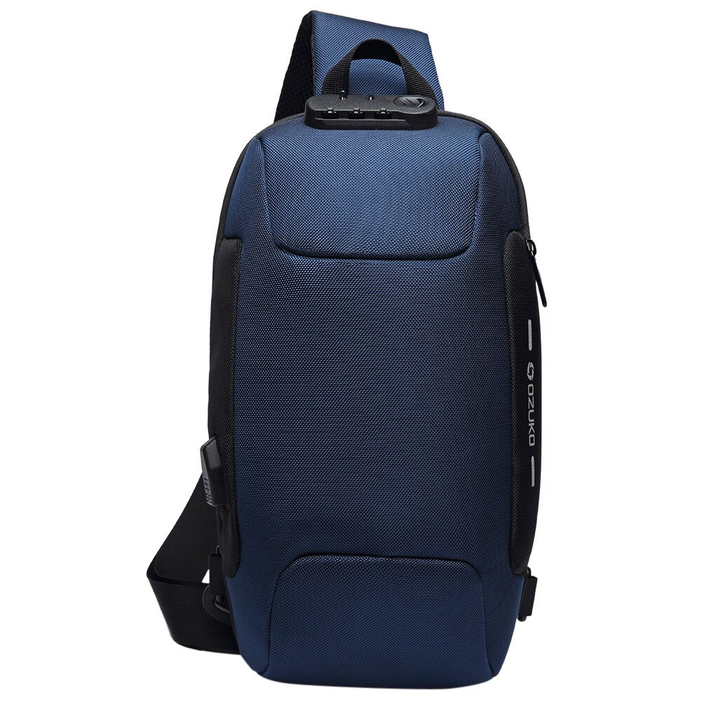 Casual summer OZUKO Multi-function Messenger Bag Anti-theft Waterproof Travel Chest Bag Shoulder Outdoor Bag: BU