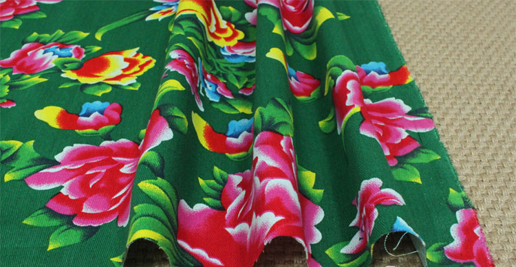 100% baumwolle verrotten SCHWARZ GRÜN BLAU Ethnische Chinesischen Traditionellen Pony Blumen stoffe für DIY Bekleidung Handwerk Tischdecke Kissen Dekor: Grün / 150X160CM