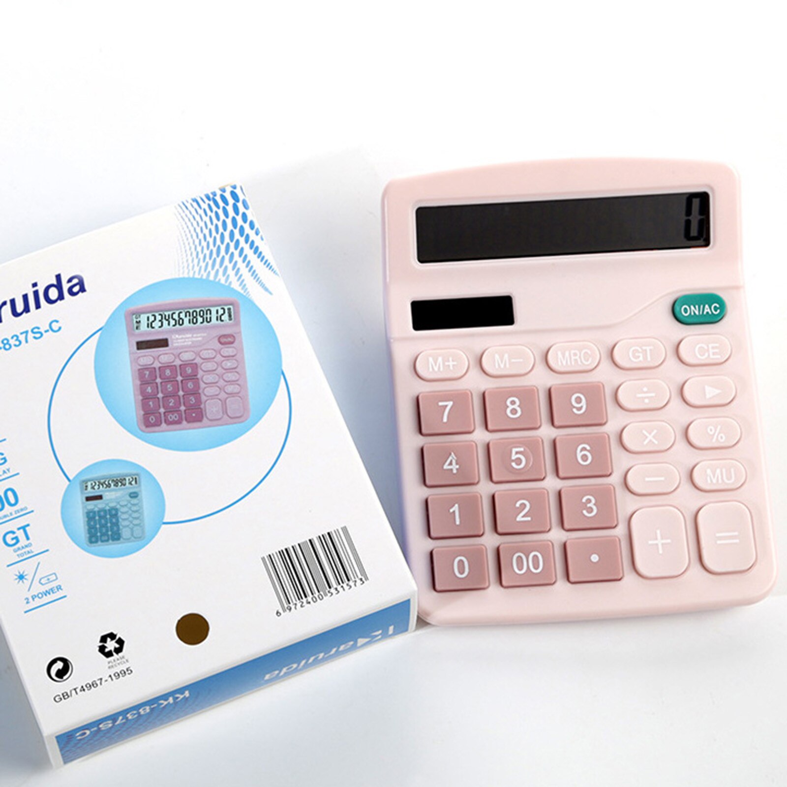 12 Digit Desktop Calculator Large Buttons Financial Business Accounting Tool Large LCD Display Big Buttons Battery Solar Power