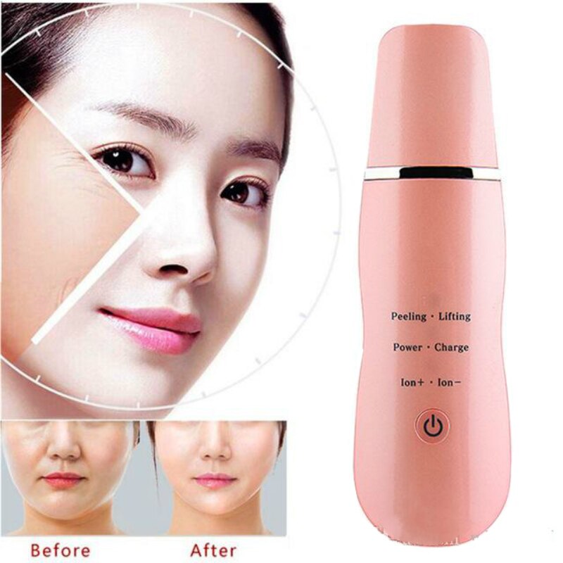 Rechargeable Ultrasonic Skin Scrubber Nutrient lead-in Ultrasound face massage Facial Cleaner Peeling Vibration Blackhead Remova