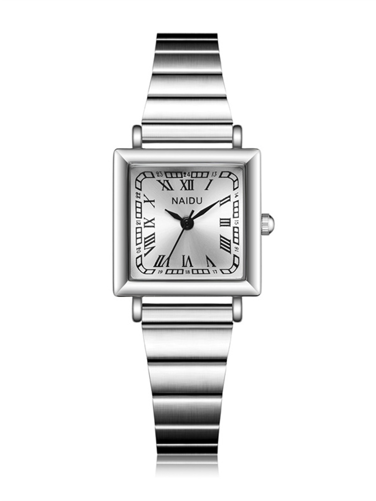 Modieus klassiek antiek model vierkant horloge met kleine wijzerplaat, quartz uurwerk, waterdicht, compact, eenvoudig, casual dameshorloge: Roze