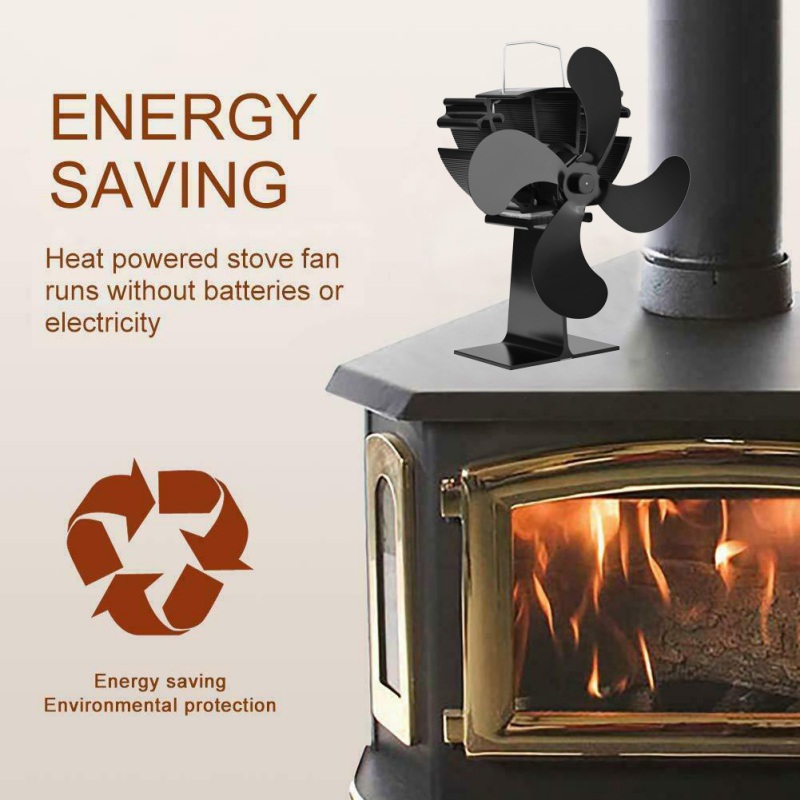 Ecofan ventilateur de cheminée | Lames, noir, ventilateur de poêle à , brûleur de bois en grumes, Ecofan, répartiteur de chaleur efficace pour la maison