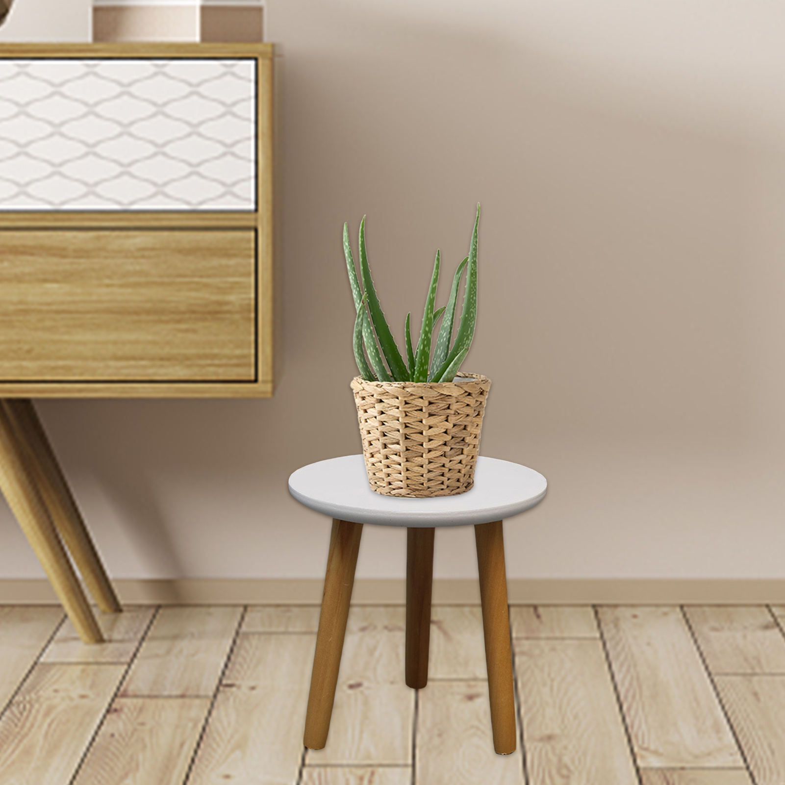 Indoor Flower Pot Rack Wooden Round Leg Flower Rack Handicraft Wooden Rack Flower Display Stand Home Balcony Decoration