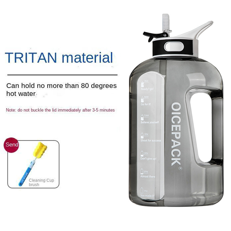 Bottled Joy Large Capacity 3.78L 2.5L Sports Water Bottles With Straw Lid Hiking Plastic Ton Barrel Pipette Cup Juice Milk Cups: 3 78L / HT Straw2