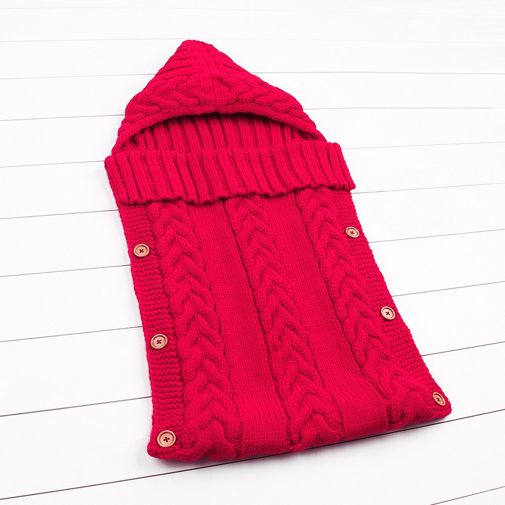 Pasgeboren Baby Winter Kinderwagen Wrap Deken Voetenzak Warm Gebreide Haak Inbakeren Anti-Kick Slaapzakken Peuter Baby Slaap Zak: 2